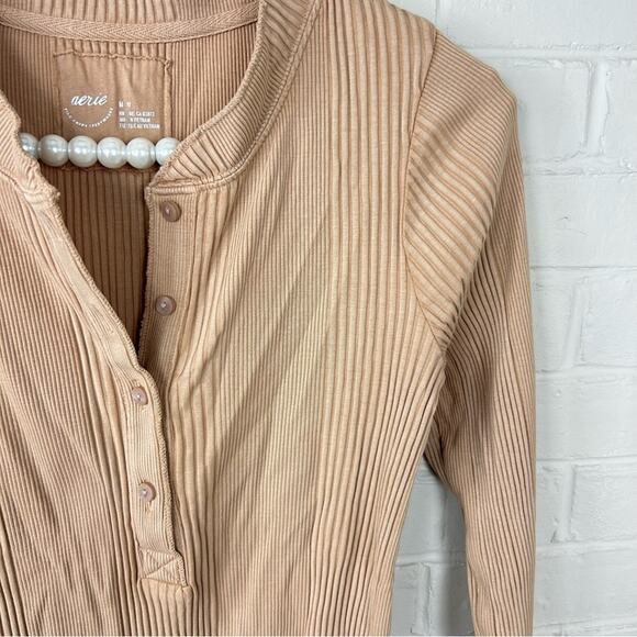 Aerie Road Trip Long Sleeve Henley Ribbed Shirt Size M - Picture 6 of 9
